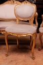 Louis XV style Sofa set in gilt wood, France 1900