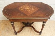 Rosewood table with inlay and bronze 19th century