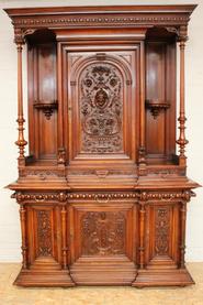 Big walnut Henri II cabinet 19th century