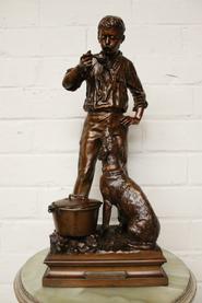 Bronze statue signed by Rousseau 19th century