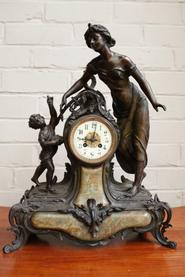 Spelter and marble clock circa 1900