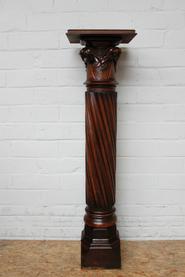 Walnut gothic pedestal