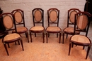 Louis XVI style Chairs in mahogany and bronze, France 1900