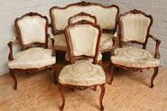5 Pc. Walnut Louis XV sofa set 19th century