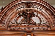 monumental walnut cabinet + server and mirror 19th century