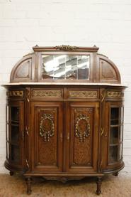 Mahogany bombe Louis XVI cabinet with marble and bronze 19th century