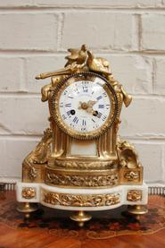 Bronze gild and marble clock signed by Susse Frères Paris 19th century
