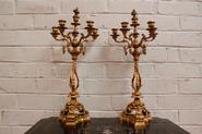Pair quality gilt bronze candle sticks 19th century