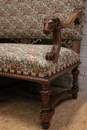Henri II style Sofa set in Walnut, France 19th century