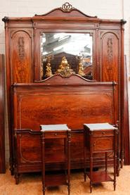 4pc Mahogany and very fine  bronze Louis XVI bedroom set 19th centuruy