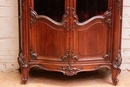 Regency style Display cabinet in walnut and marble, France 19th century