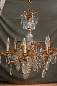 Bronze and crystal chandelier