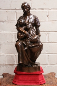 Bronze statue Paul Dubois 1829-1905 Maternité F.Barbedienne