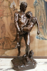 Bronze statue signed Monbur medaille Beaux Arts 1885