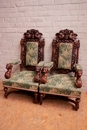 Renaissance style Sofa set in Walnut, France 19th century