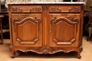 Louis XV style Cabinet in walnut and marble, France 1920