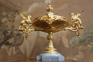 gilt bronze vase on marble base