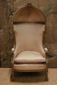 Gilt Louis XVI dome arm chair
