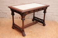 Gothic style desk table in walnut