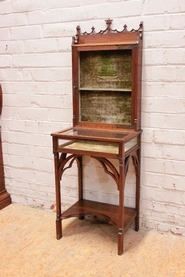 Gothic style Display table/cabinet in walnut