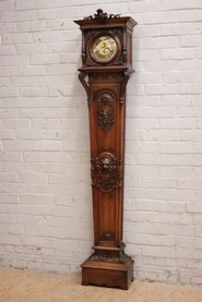 Henri II grandfather clock in walnut