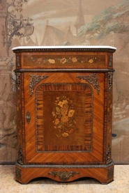 Inlay cabinet with bronze and marble top
