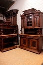 Henri II style Cabinet and server in Walnut, France 19th century