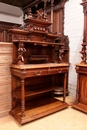 Henri II style Cabinet and server in Walnut, France 19th century