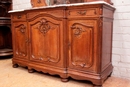 Louis XV style Cabinet and server in oak and marble, France 19th century