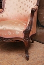 Louis XV style Long chair in Walnut, France 19th century