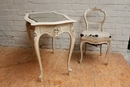Louis XV style Paint table and chair in paint wood, France 19th century