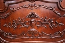 Louis XV style Bed + nightstand in Walnut, France 19th century