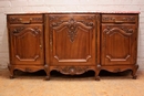 Louis XV style Sideboard in walnut and marble, France 1920