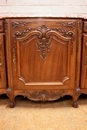 Louis XV style Sideboard in walnut and marble, France 1920
