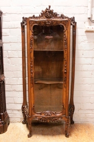 Louis XV style display cabinet in walnut
