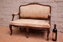 Louis XV style Mini sofa in Oak, France 19th century