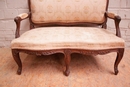 Louis XV style Mini sofa in Oak, France 19th century