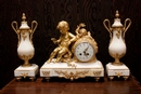 Louis XVI style Clock set in bronze and marble, France 19th century