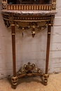 Louis XVI style Console and mirror in Walnut, France 1900