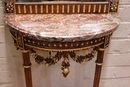 Louis XVI style Console and mirror in Walnut, France 1900