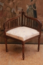 Louis XVI style Corner chair in Walnut, France 19th century