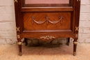 Louis XVI style Display cabinet in mahogany bronze marble, France