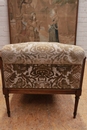Louis XVI style Long chair in Walnut, France 1900