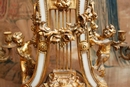 Louis XVI style Mantle clock set in Bronze and marble, France 19th century