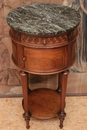 Louis XVI style End table in walnut and marble, France 19th century