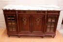 Louis XVI style Cabinet and server in mahogany bronze marble, France 19th century