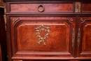 Louis XVI style Cabinet and server in mahogany bronze marble, France 19th century