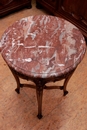 Louis XV style Flower table in walnut and marble, France 19th century