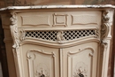 Louis XV style Radiator cover in paint wood and merble, France 19th century