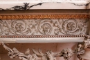 Louis XVI style Wall console in paint wood plaster marble, France 19th century